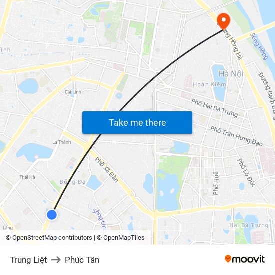 Trung Liệt to Phúc Tân map