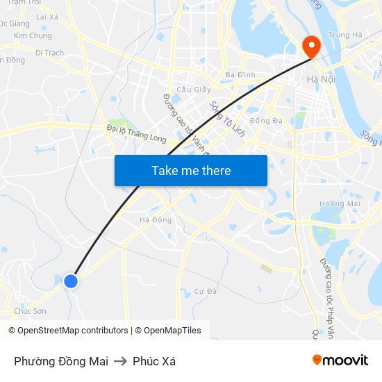 Phường Đồng Mai to Phúc Xá map