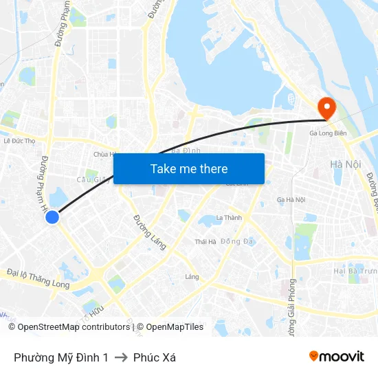 Phường Mỹ Đình 1 to Phúc Xá map