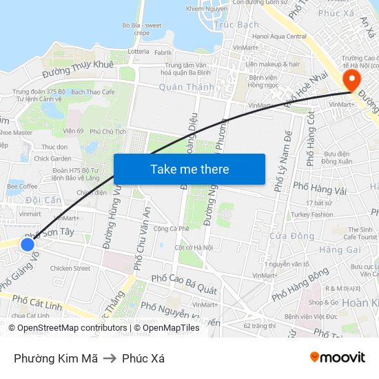 Phường Kim Mã to Phúc Xá map