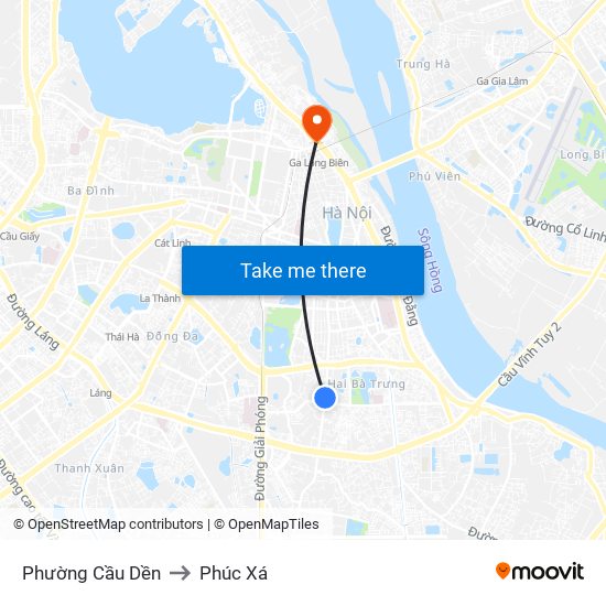 Phường Cầu Dền to Phúc Xá map