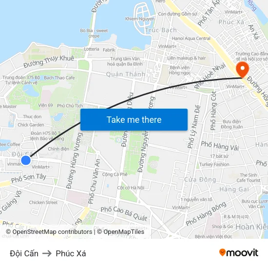 Đội Cấn to Phúc Xá map
