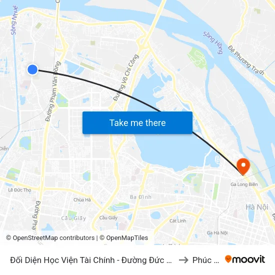 Đối Diện Học Viện Tài Chính - Đường Đức Thắng to Phúc Xá map