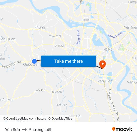 Yên Sơn to Phương Liệt map