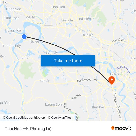 Thái Hòa to Phương Liệt map