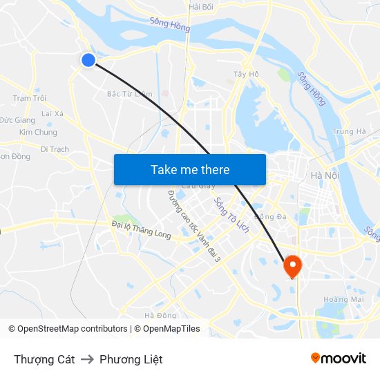 Thượng Cát to Phương Liệt map