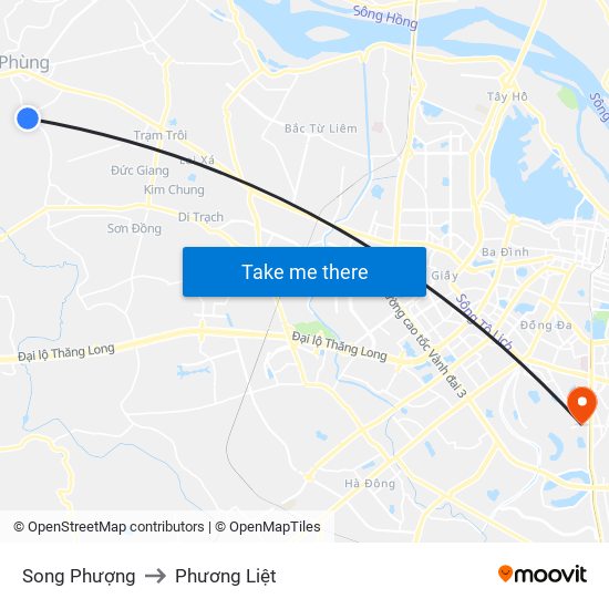 Song Phượng to Phương Liệt map