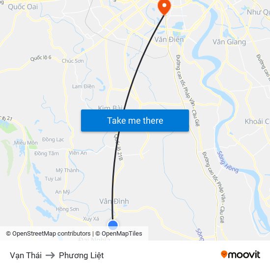 Vạn Thái to Phương Liệt map