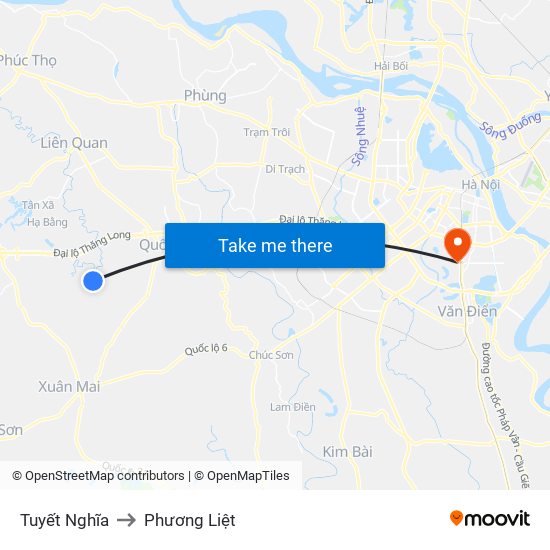 Tuyết Nghĩa to Phương Liệt map