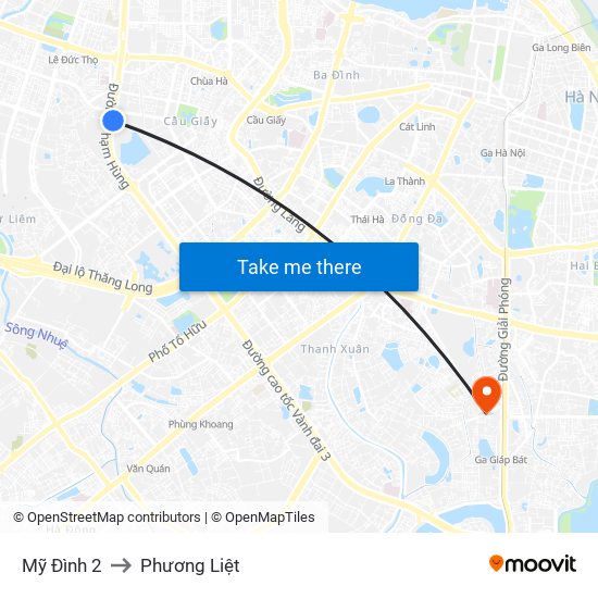 Mỹ Đình 2 to Phương Liệt map