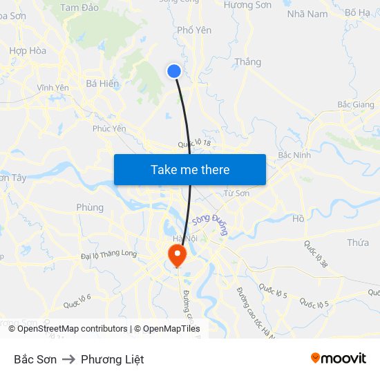 Bắc Sơn to Phương Liệt map