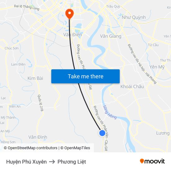 Huyện Phú Xuyên to Phương Liệt map