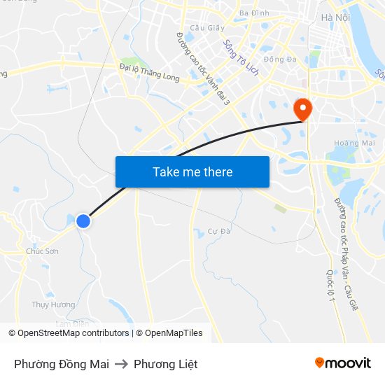 Phường Đồng Mai to Phương Liệt map