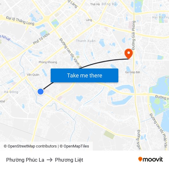 Phường Phúc La to Phương Liệt map