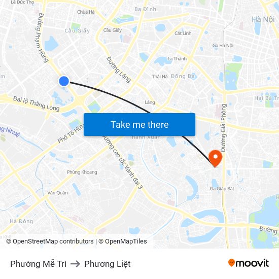 Phường Mễ Trì to Phương Liệt map