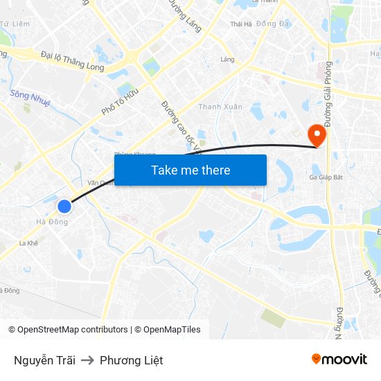 Nguyễn Trãi to Phương Liệt map