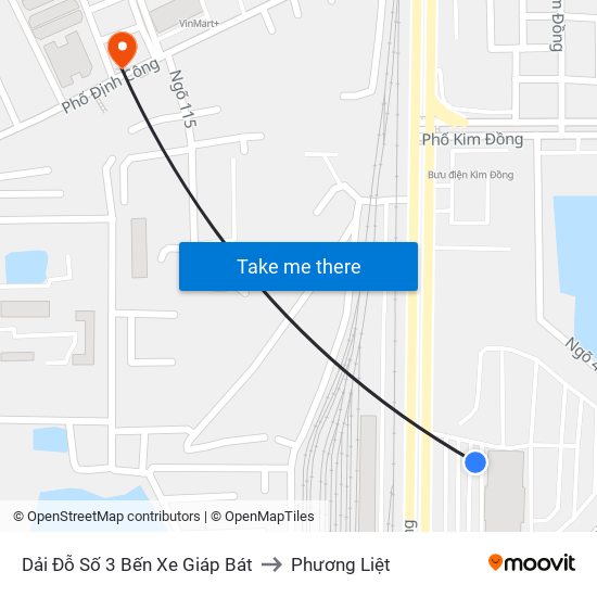 Dải Đỗ Số 3 Bến Xe Giáp Bát to Phương Liệt map