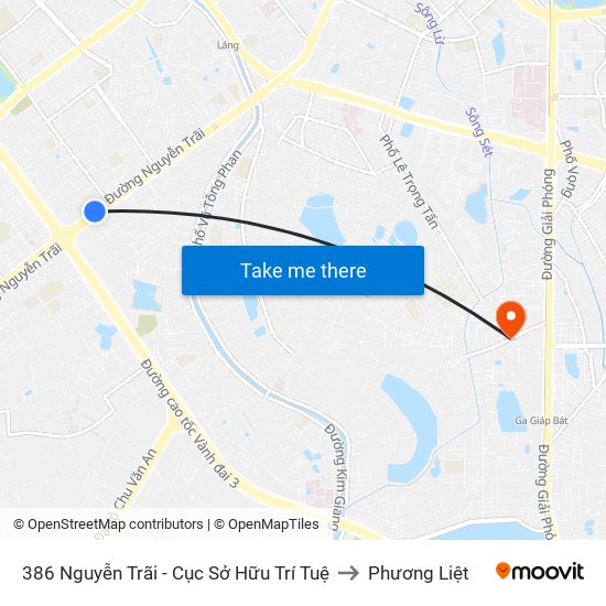 386 Nguyễn Trãi - Cục Sở Hữu Trí Tuệ to Phương Liệt map