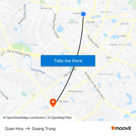 Quan Hoa to Quang Trung map