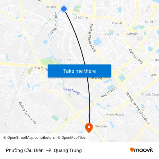 Phường Cầu Diễn to Quang Trung map