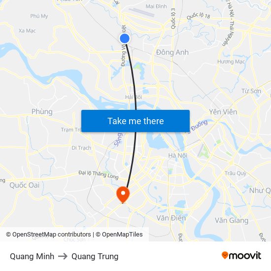 Quang Minh to Quang Trung map