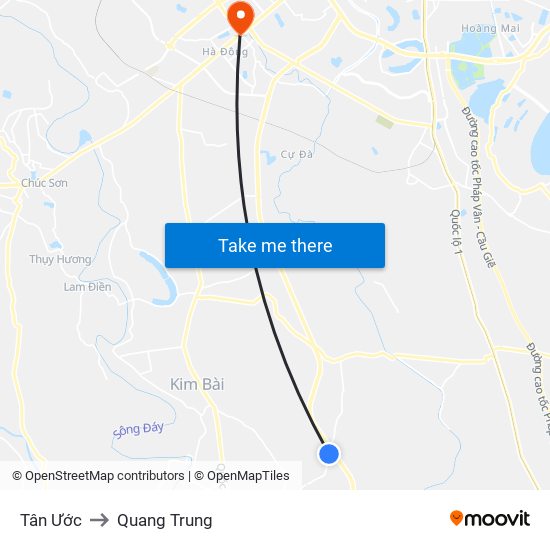 Tân Ước to Quang Trung map
