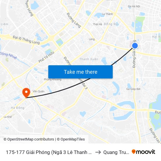 175-177 Giải Phóng (Ngã 3 Lê Thanh Nghị) to Quang Trung map