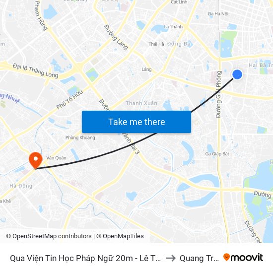 Qua Viện Tin Học Pháp Ngữ 20m - Lê Thanh Nghị to Quang Trung map