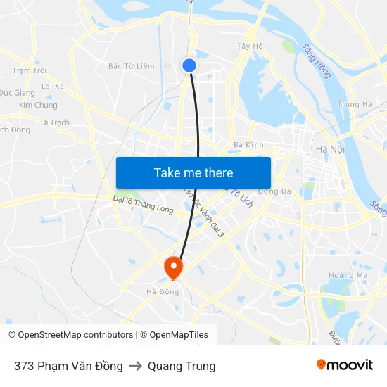 373 Phạm Văn Đồng to Quang Trung map