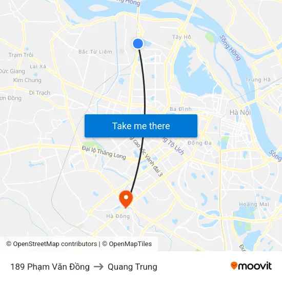 189 Phạm Văn Đồng to Quang Trung map