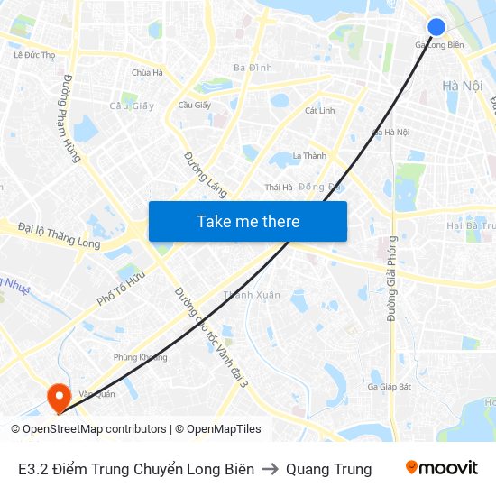 E3.2 Điểm Trung Chuyển Long Biên to Quang Trung map