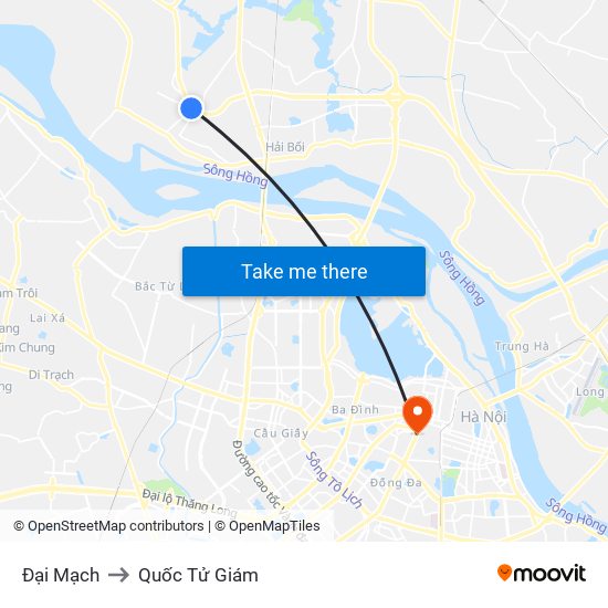 Đại Mạch to Quốc Tử Giám map