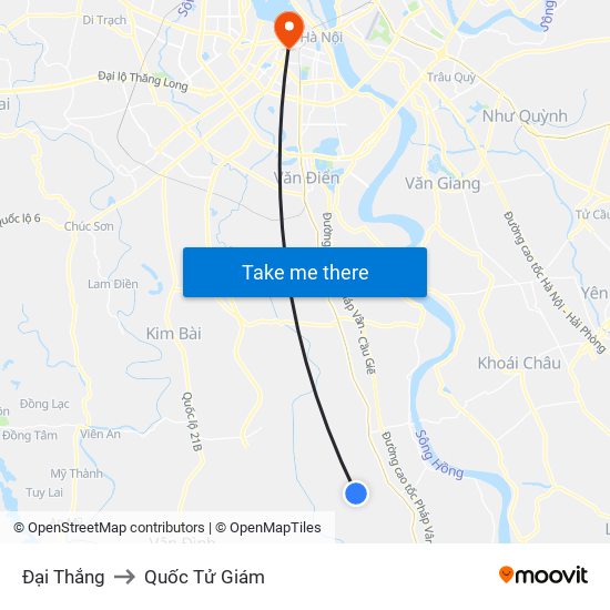 Đại Thắng to Quốc Tử Giám map