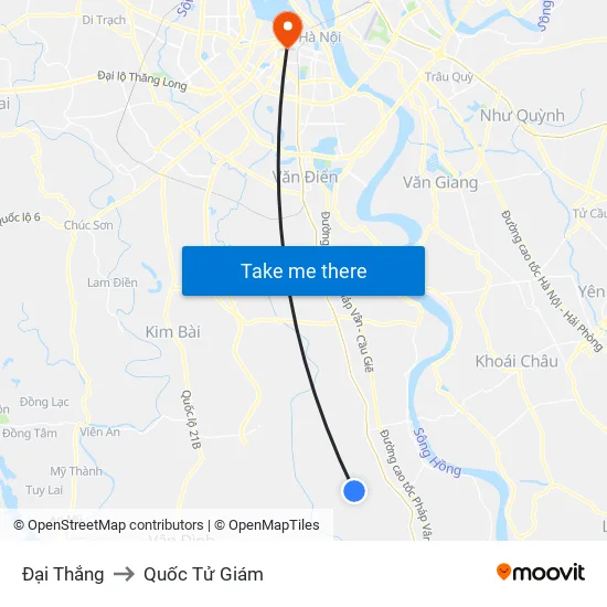 Đại Thắng to Quốc Tử Giám map