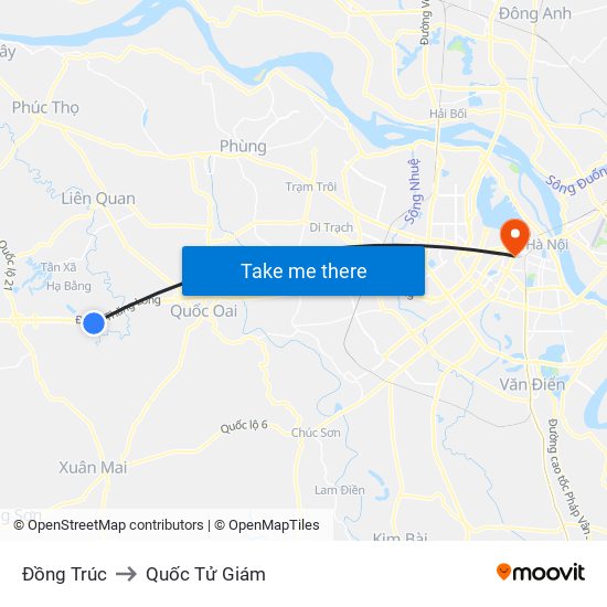 Đồng Trúc to Quốc Tử Giám map