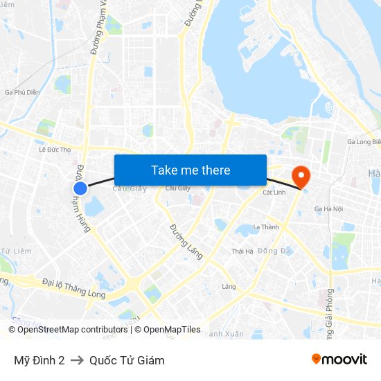 Mỹ Đình 2 to Quốc Tử Giám map