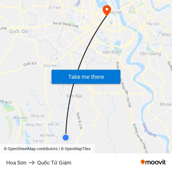 Hoa Sơn to Quốc Tử Giám map