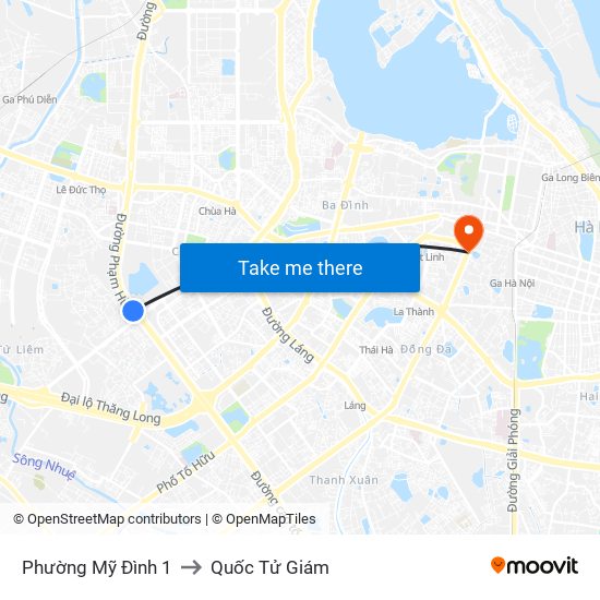 Phường Mỹ Đình 1 to Quốc Tử Giám map