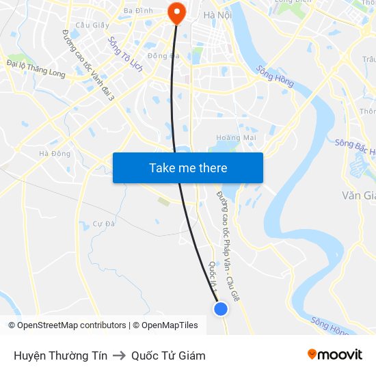 Huyện Thường Tín to Quốc Tử Giám map