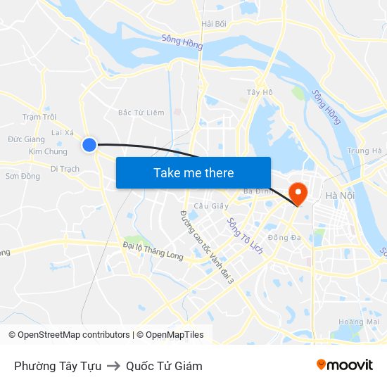 Phường Tây Tựu to Quốc Tử Giám map