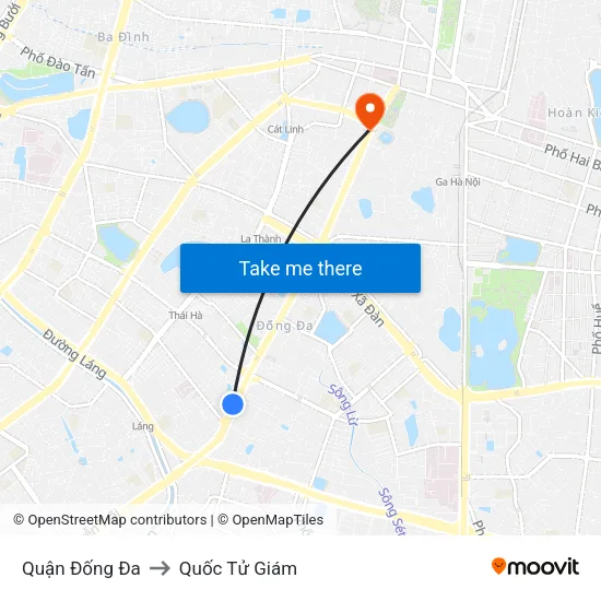 Quận Đống Đa to Quốc Tử Giám map