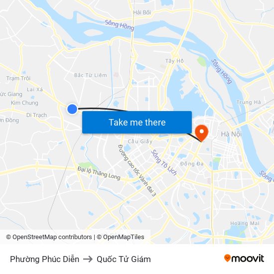 Phường Phúc Diễn to Quốc Tử Giám map