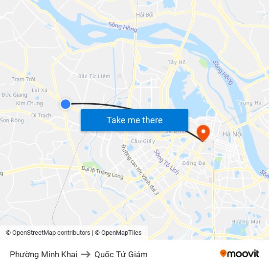 Phường Minh Khai to Quốc Tử Giám map