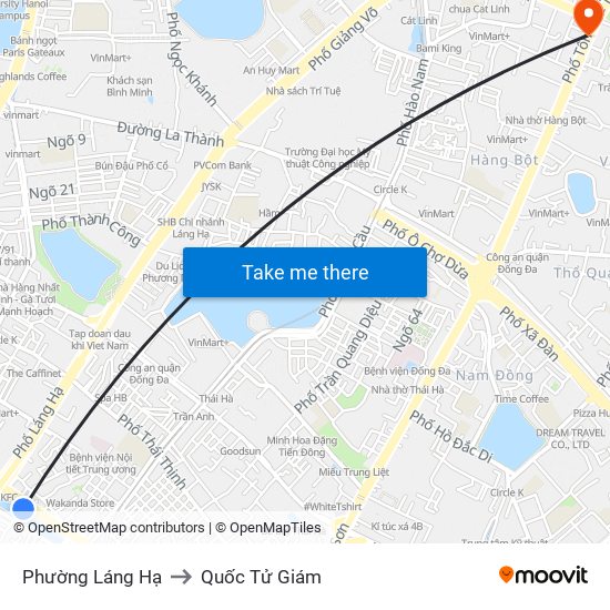 Phường Láng Hạ to Quốc Tử Giám map