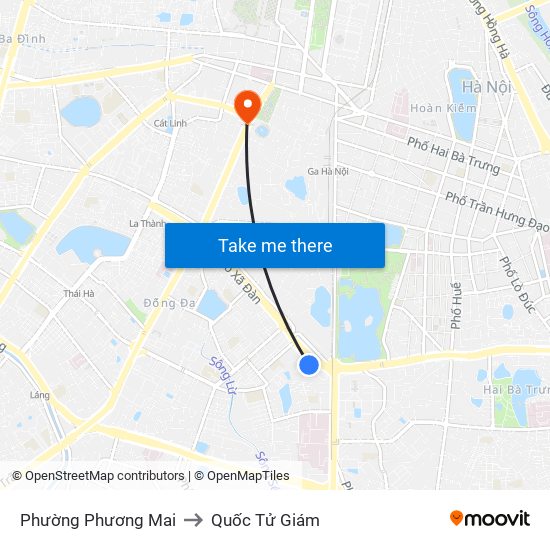 Phường Phương Mai to Quốc Tử Giám map