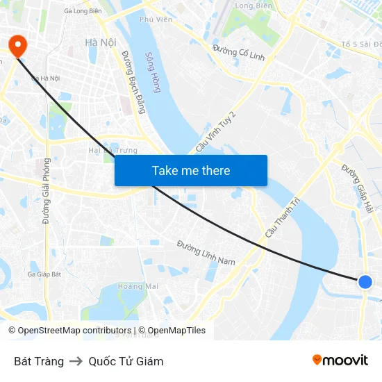 Bát Tràng to Quốc Tử Giám map