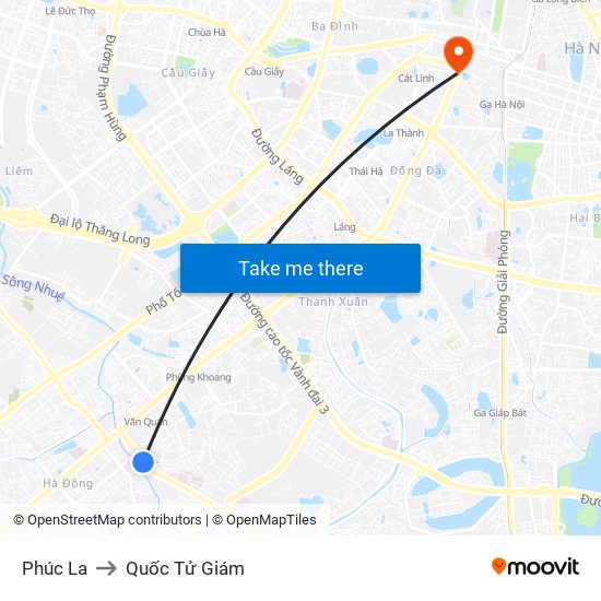 Phúc La to Quốc Tử Giám map