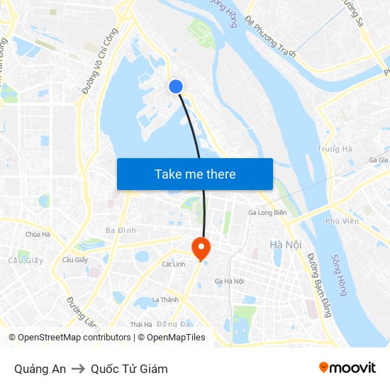 Quảng An to Quốc Tử Giám map