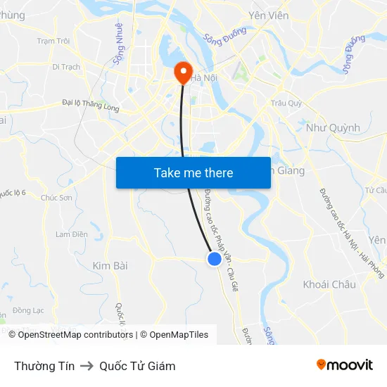 Thường Tín to Quốc Tử Giám map