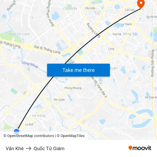 Văn Khê to Quốc Tử Giám map